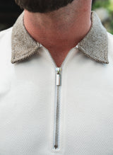 OLIVE TWO TONE HERRINGBONE POLO