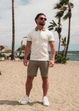 OLIVE TWO TONE HERRINGBONE SHORTS