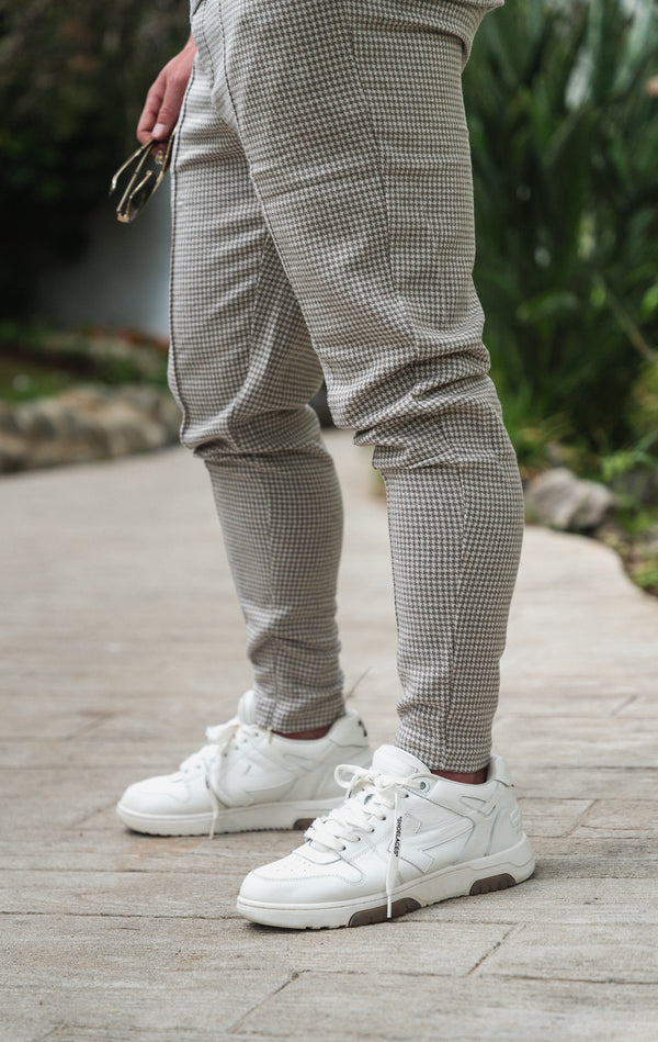 PUPPY TOOTH BEIGE TROUSERS